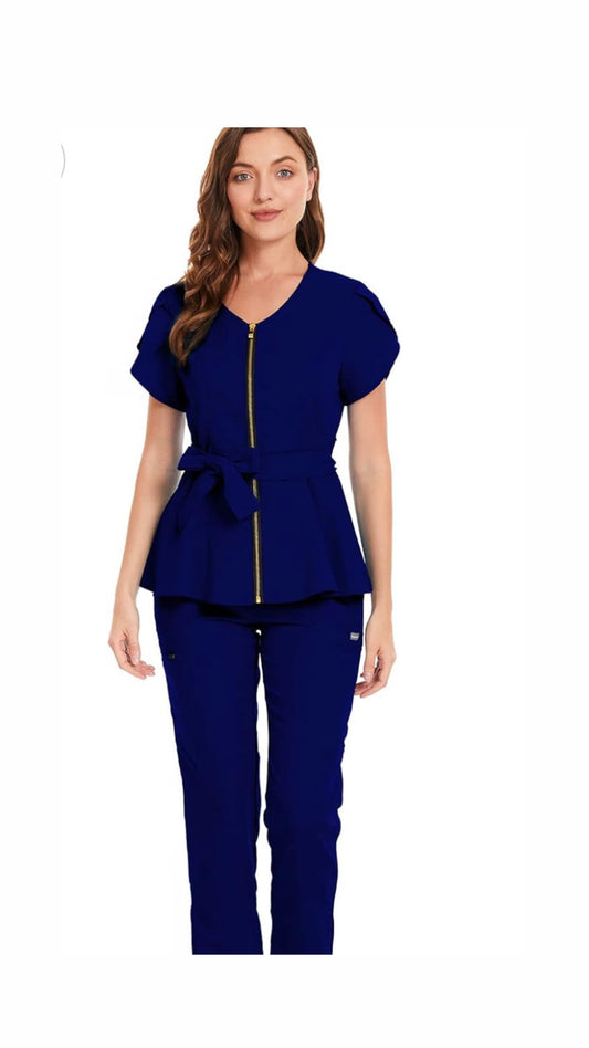 Belted Scrub Set